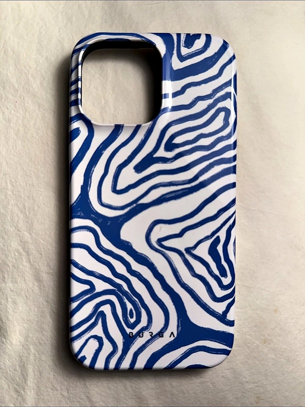 BURGA Sultry July Blue & White Abstract iPhone 16 Pro Max Phone Case